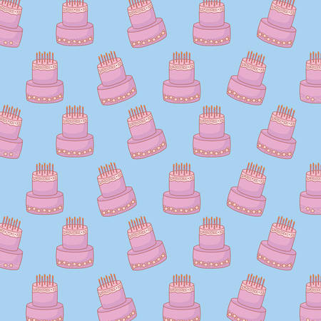 background of birthday cake pattern, vector illustrationのイラスト素材