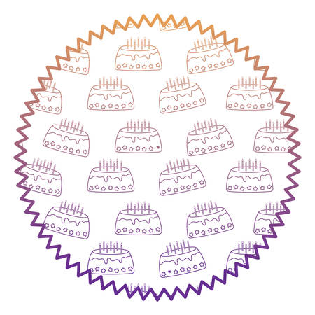 seal stamp with Birthday cake pattern over white background, vector illustrationのイラスト素材