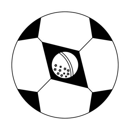 soccer ball with brazilian flag design over white background, vector illustrationのイラスト素材