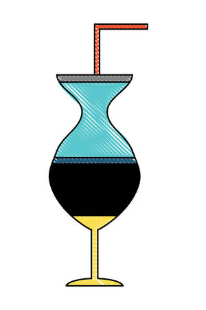 Cocktail drink icon over white background, vector illustrationのイラスト素材