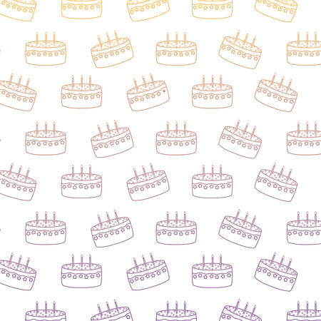 Background of Birthday cake pattern, vector illustrationのイラスト素材