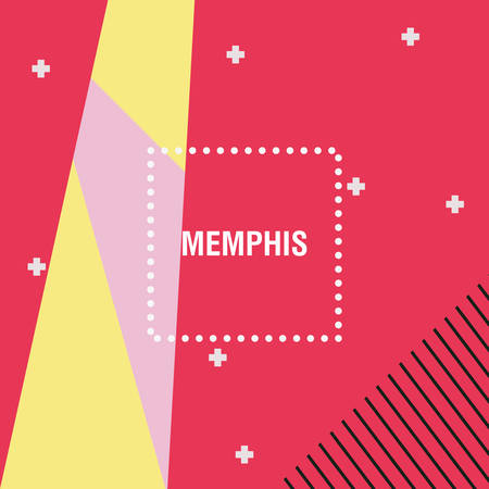 Memphis style design, Geometric elements background, colorful design. vector illustrationのイラスト素材