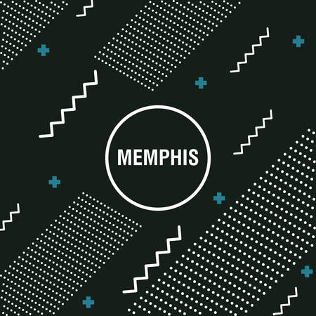 Geometric pattern with zigzags, Memphis style design, vector illustrationのイラスト素材