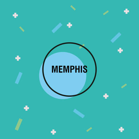 Trendy geometric elements,  Retro style texture, pattern and geometric elements. Memphis style design, vector illustrationのイラスト素材