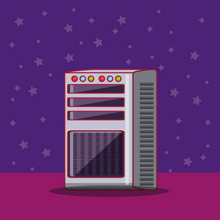 video game console icon over purple background, vector illustrationのイラスト素材