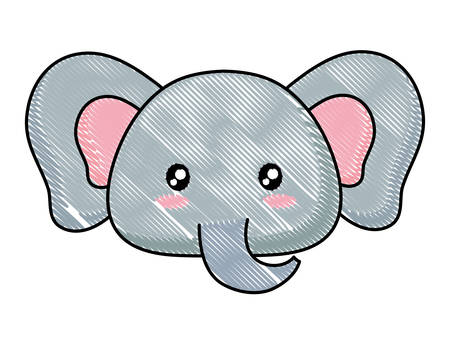 cute elephant icon over white background, vector illustrationのイラスト素材