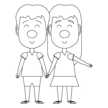 happy kids with red noses over white background, vector illustrationのイラスト素材