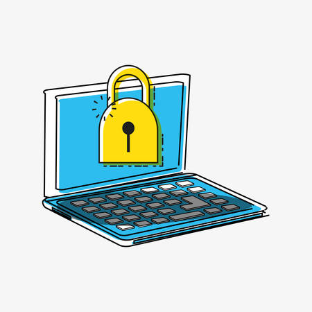online shopping with laptop pop art style vector illustration designのイラスト素材