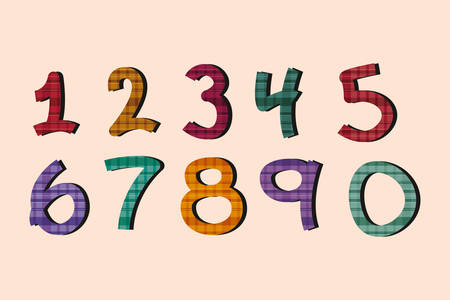 set numbers comic style vector illustration designのイラスト素材