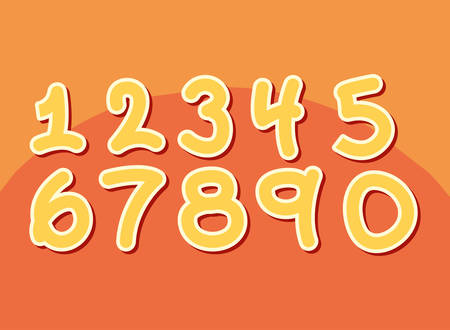 set numbers comic style vector illustration designのイラスト素材