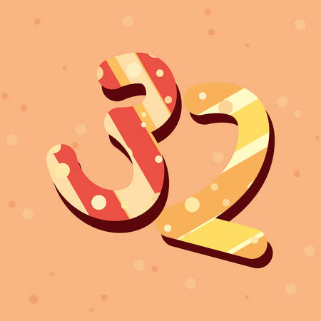 set numbers comic style vector illustration designのイラスト素材