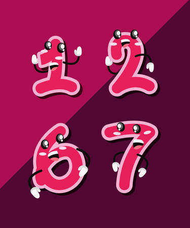 set numbers  comic characters vector illustration designのイラスト素材