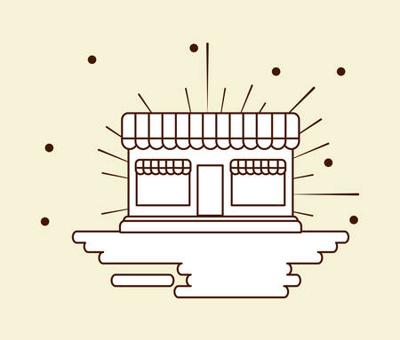 city store icon over yellow background, colorful design. vector illustrationのイラスト素材