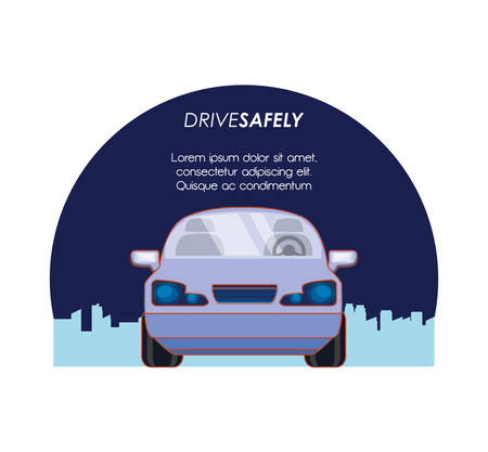 driver safely campaign label vector illustration designのイラスト素材