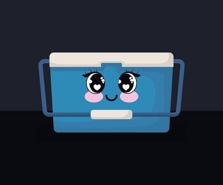 food cooler icon over black background, colorful design. vector illustrationのイラスト素材