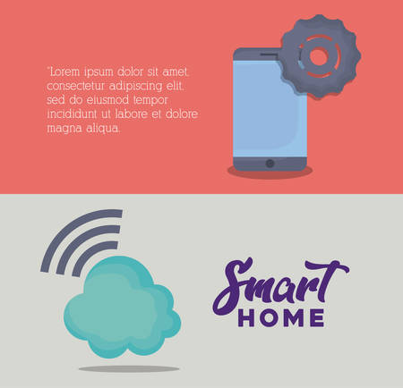 Infographic presentation of Smart home concept with icon over colorful background, vector illustrationのイラスト素材