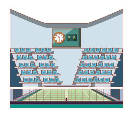 court of tennis sport with stage vector illustration designのイラスト素材
