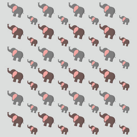 background of cute elephants pattern, colorful design. vector illustrationのイラスト素材