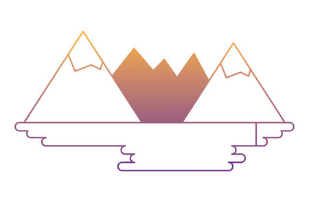 Mountains landscape over white background, colorful design. vector illustrationのイラスト素材