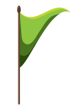 green flag icon over white background, vector illustrationのイラスト素材