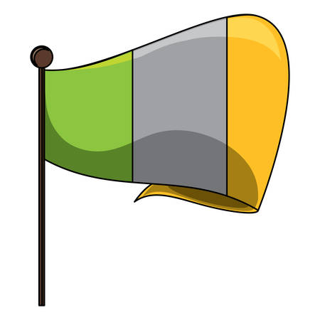 ireland flag icon over white background, vector illustrationのイラスト素材