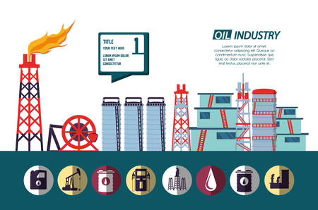oil industry infographic template vector illustration designのイラスト素材