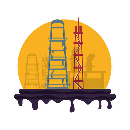 oil industry with refinery plant vector illustration designのイラスト素材