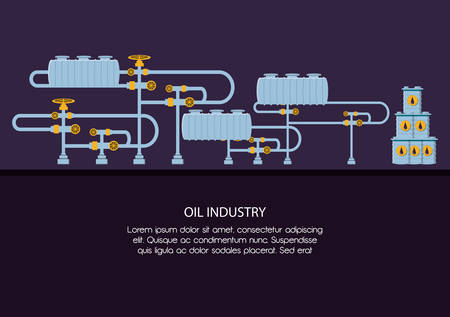 oil industry with pipeline structure vector illustration designのイラスト素材