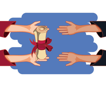 graduation card with diploma icon vector illustration designのイラスト素材