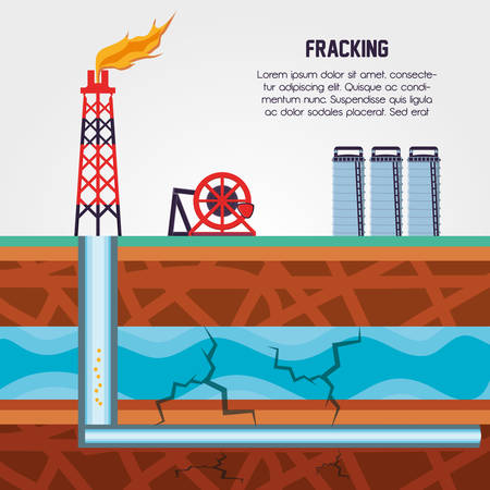 oil industry with fracking process vector illustration designのイラスト素材