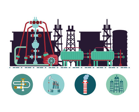 oil industry with refinery plant vector illustration designのイラスト素材