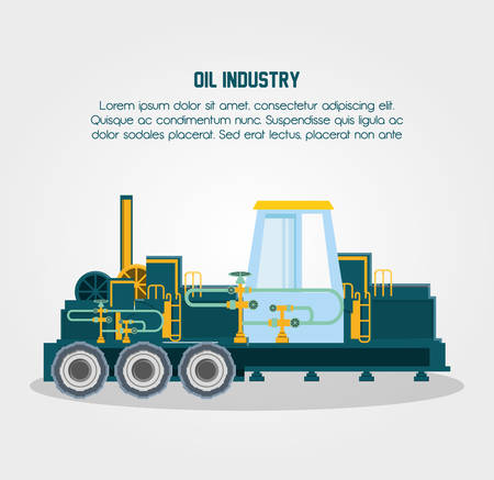 oil industry with transport vehicles vector illustration designのイラスト素材