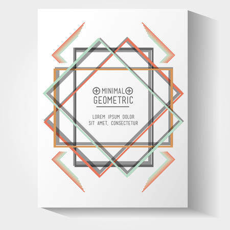 minimal geometric template with wooden background vector illustration designのイラスト素材