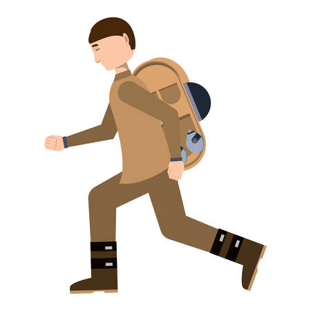 Anzac day design with military soldier with the equipment over white background, vector illustrationのイラスト素材