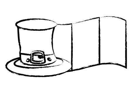 irish top hat and ireland flag over white background, vector illustrationのイラスト素材