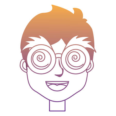 man with crazy glasses over white background, colorful design. vector illustrationのイラスト素材