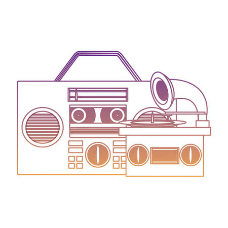 retro cameras and instant camera over white background, vector illustrationのイラスト素材