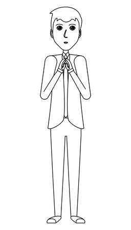 businessman standing over white background, vector illustrationのイラスト素材