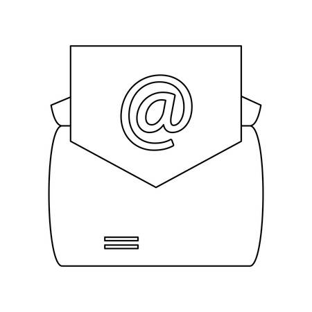 envelope with mail document over white background, vector illustrationのイラスト素材