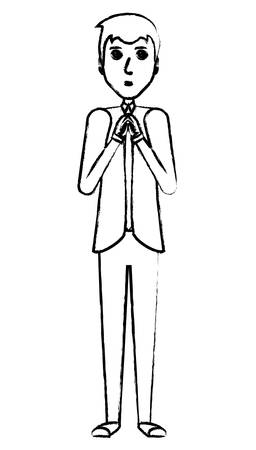 businessman standing over white background, vector illustrationのイラスト素材