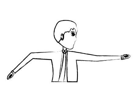 Cartoon businessman over white background, vector illustrationのイラスト素材