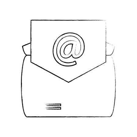 envelope with mail document over white background, vector illustrationのイラスト素材
