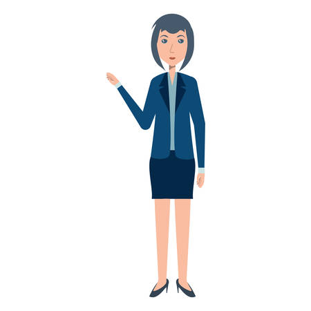 businesswoman standing over white background, vector illustrationのイラスト素材