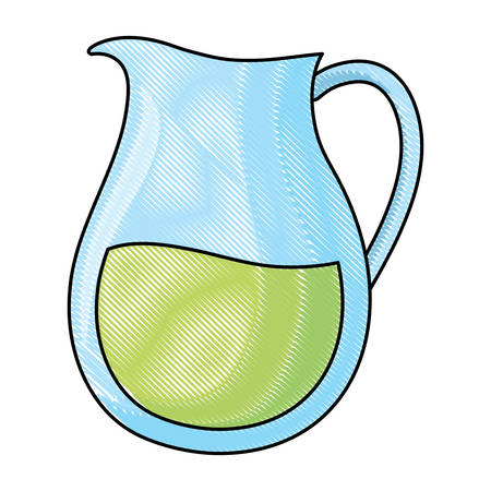 lemonade pitcher icon over white background, vector illustrationのイラスト素材