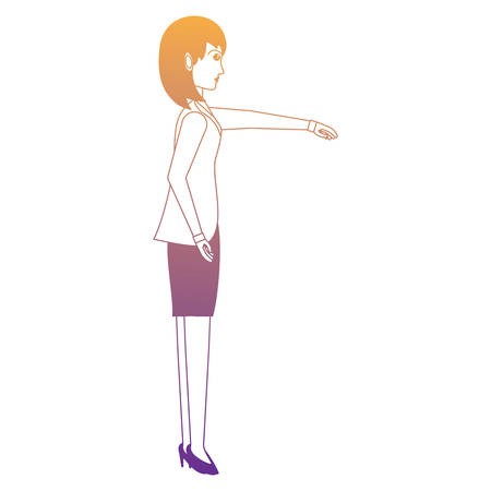 businesswoman standing over white background, vector illustrationのイラスト素材