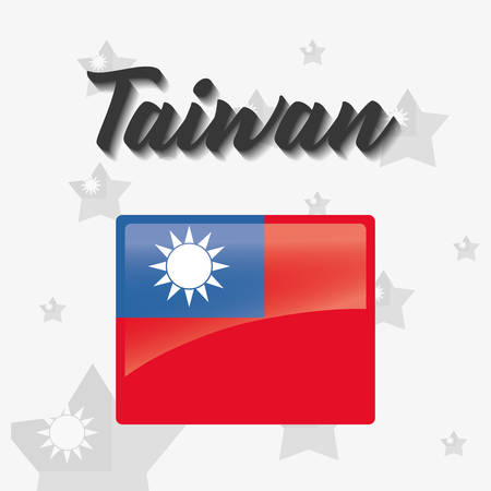 taiwan flag over white background, colorful design. vector illustrationのイラスト素材