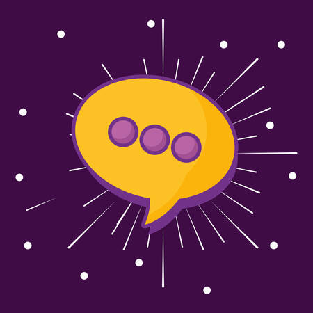 speech bubble icon over purple background, colorful design. vector illustrationのイラスト素材