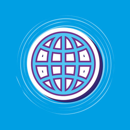 global sphere icon over blue background, colorful design. vector illustrationのイラスト素材
