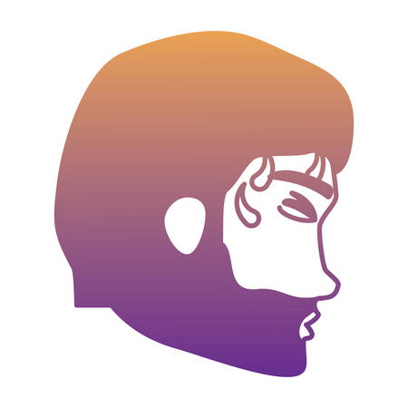man with fever icon over white background, vector illustrationのイラスト素材
