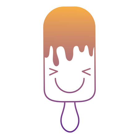 kawaii ice cream bar icon over white backgroundのイラスト素材